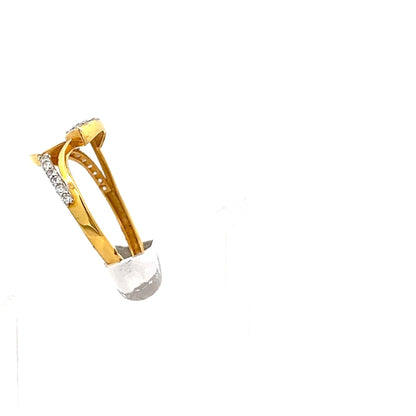 22ct Gold Oval Clear Stone Cluster Ring - FJewellery