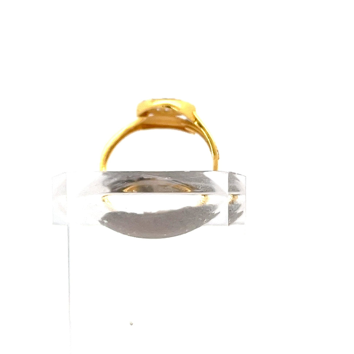 22ct Gold Oval Clear Stone Cluster Ring - FJewellery