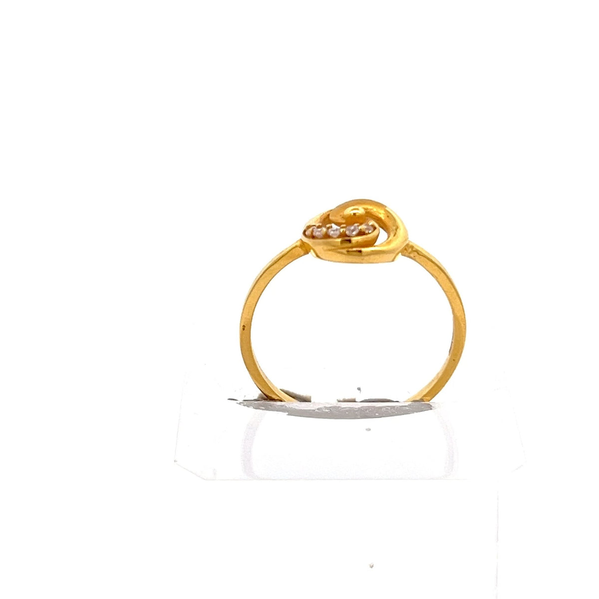 22ct Gold Oval Clear Stone Cluster Ring - FJewellery