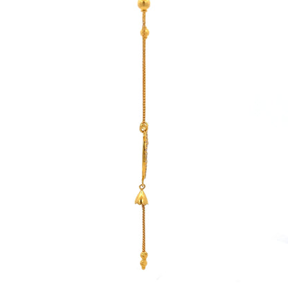 22ct Gold Oval Honeycomb Floral Drop Necklace - FJewellery