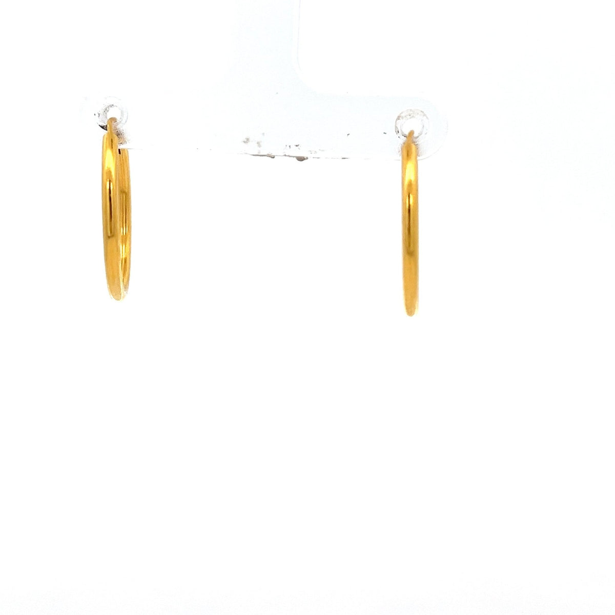 22ct Gold Oval Hoop Earrings with Smooth Polished Finish - FJewellery