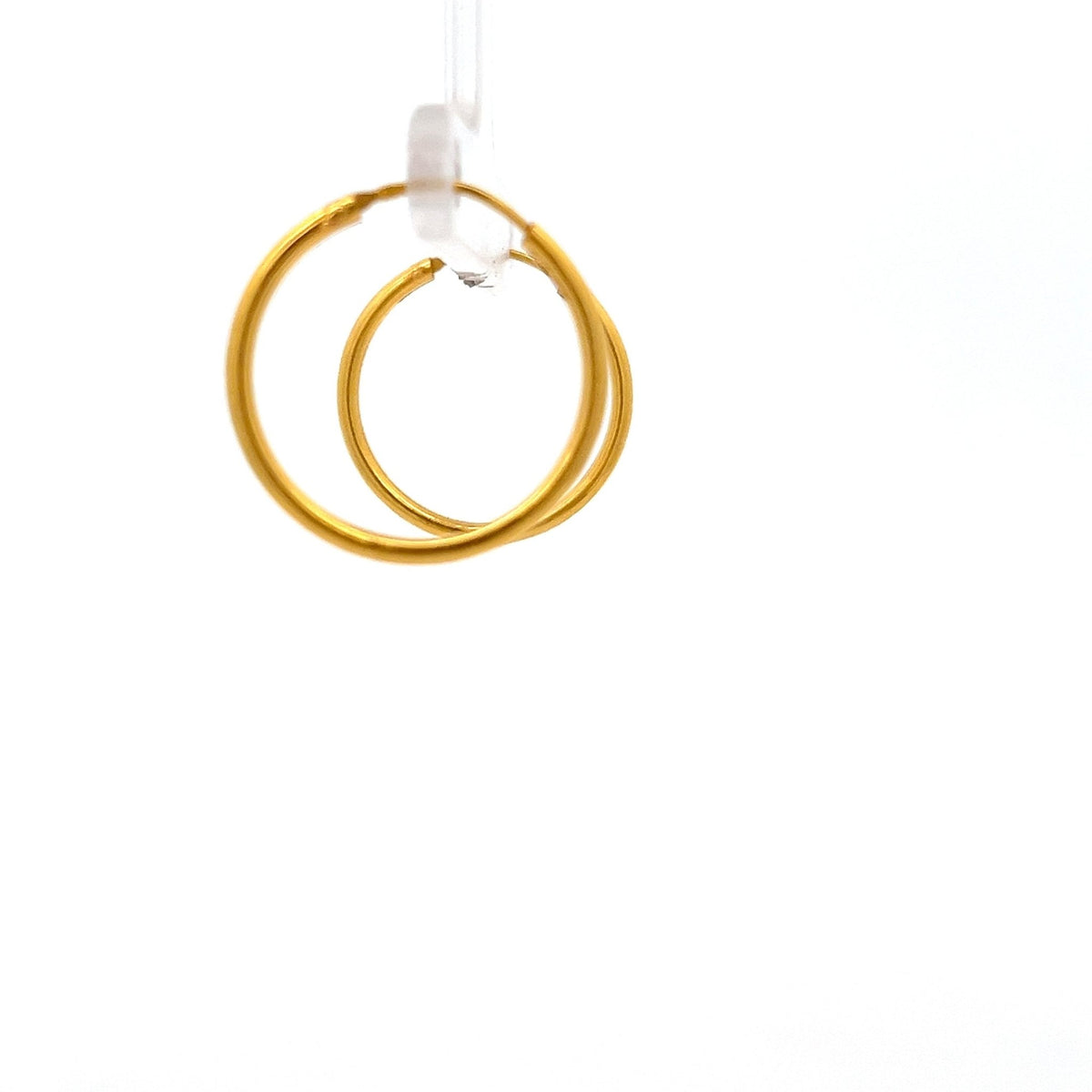 22ct Gold Oval Hoop Earrings with Smooth Polished Finish - FJewellery