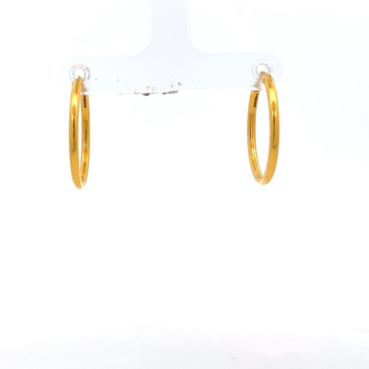 22ct Gold Oval Hoop Earrings with Smooth Polished Finish - FJewellery