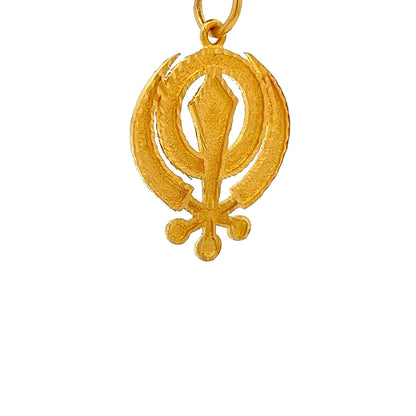 22ct Gold Oval Leaf Motif Pendant - FJewellery