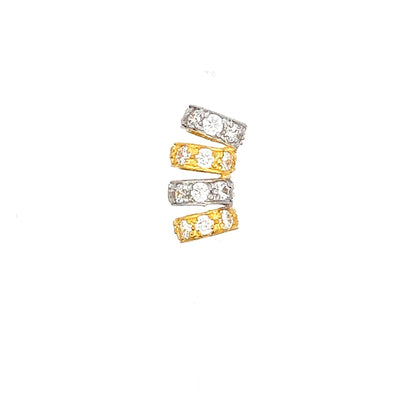 22ct Gold Pendant with Alternating Gold and White Panels - FJewellery