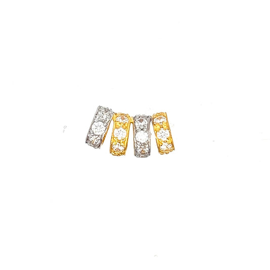 22ct Gold Pendant with Alternating Gold and White Panels - FJewellery