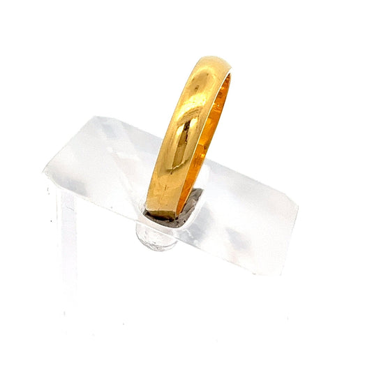 22ct Gold Plain Curved Band Ring - FJewellery