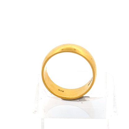 22ct Gold Plain Polished Band Ring - FJewellery