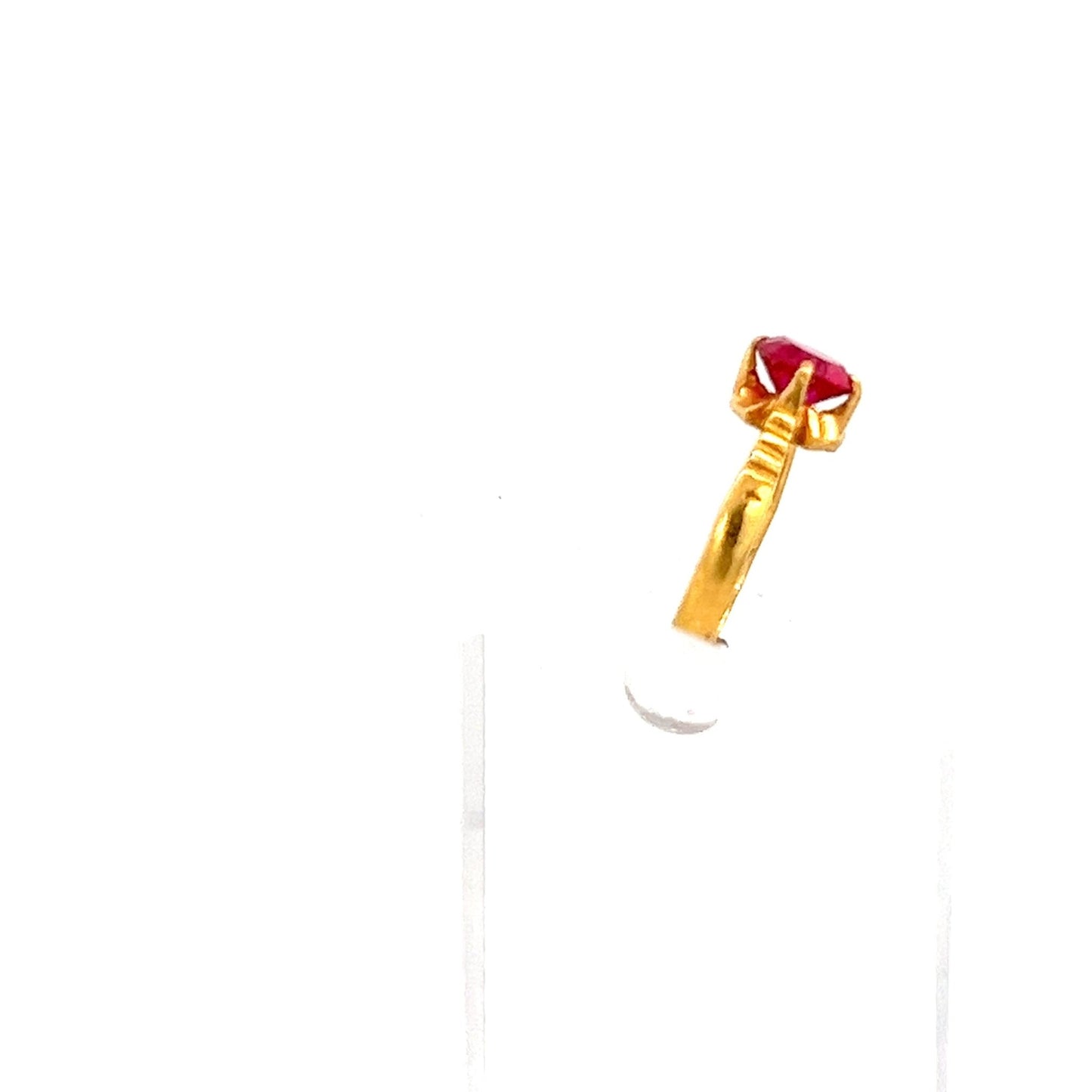 22ct Gold Red Coloured Stone Solitaire Ring - FJewellery