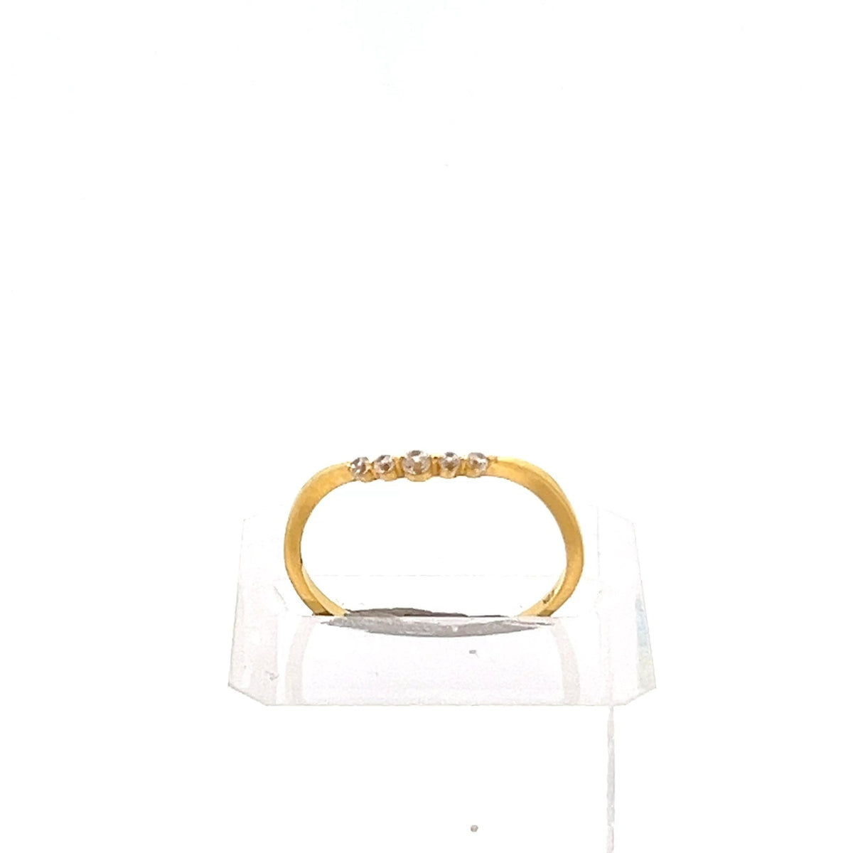 22ct Gold Ring with Five Clear Stones - FJewellery