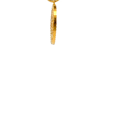 22ct Gold Round Dollar Symbol Pendant with Textured Detail - FJewellery