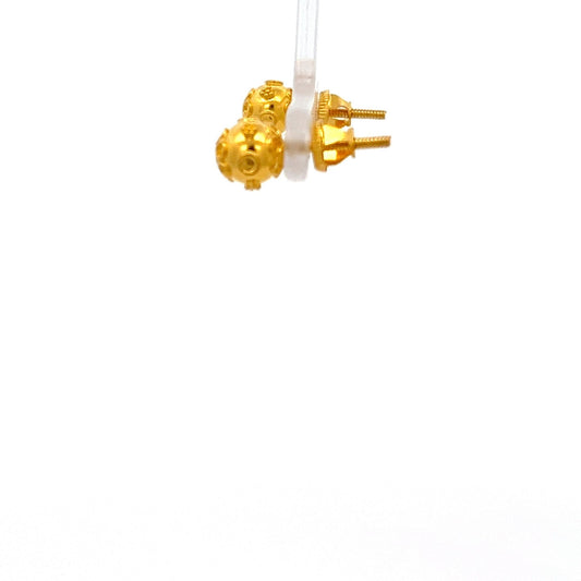 22ct Gold Round Filigree Stud Earrings - FJewellery