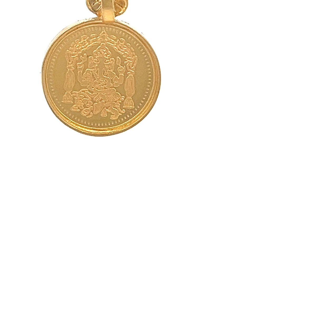 22ct Gold Round Hindu Deity Coin Pendant - FJewellery