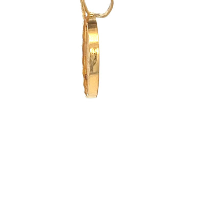 22ct Gold Round Hindu Deity Coin Pendant - FJewellery