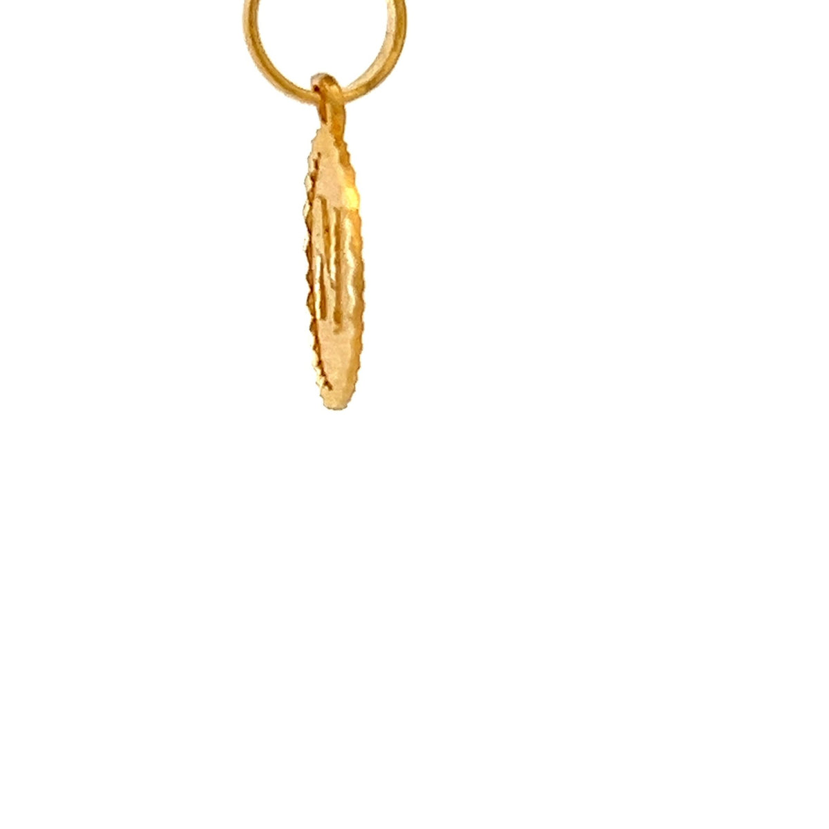 22ct Gold Round Initial N Pendant - FJewellery