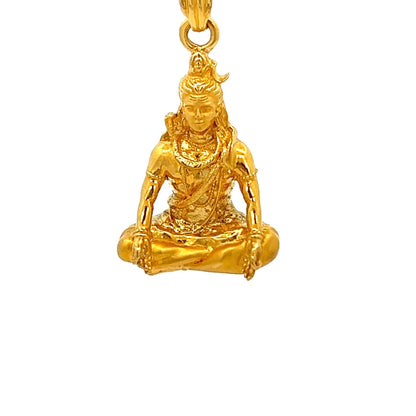 22ct Gold Shiva Pendant with Seated Figure Design - FJewellery