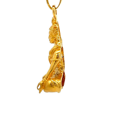 22ct Gold Shiva Pendant with Seated Figure Design - FJewellery