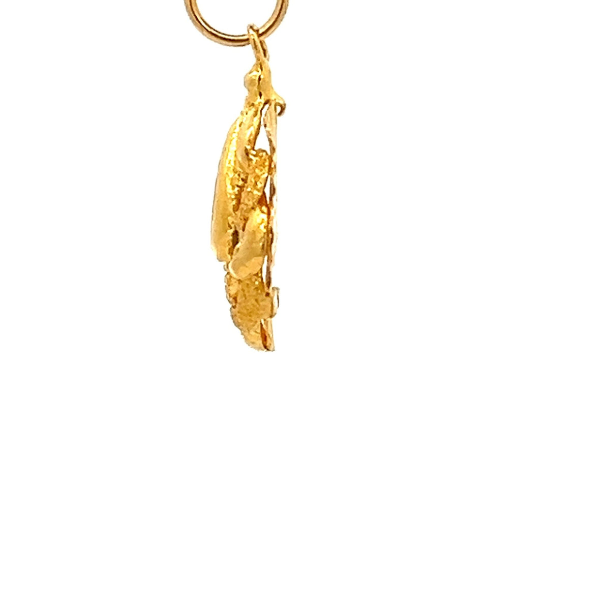 22ct Gold Teardrop Pendant with Decorative Filigree Detail - FJewellery