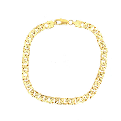 22ct Gold Textured Curb Link Bracelet - FJewellery