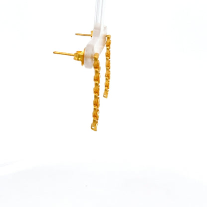 22ct Gold Textured Heart Drop Earrings - FJewellery