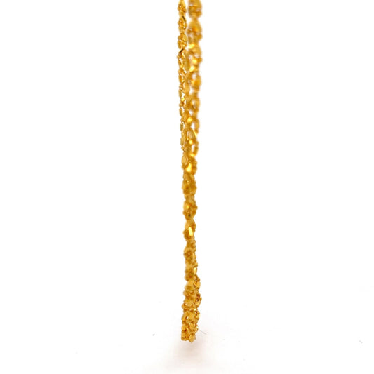 22ct Gold Textured Link Chain Necklace - FJewellery