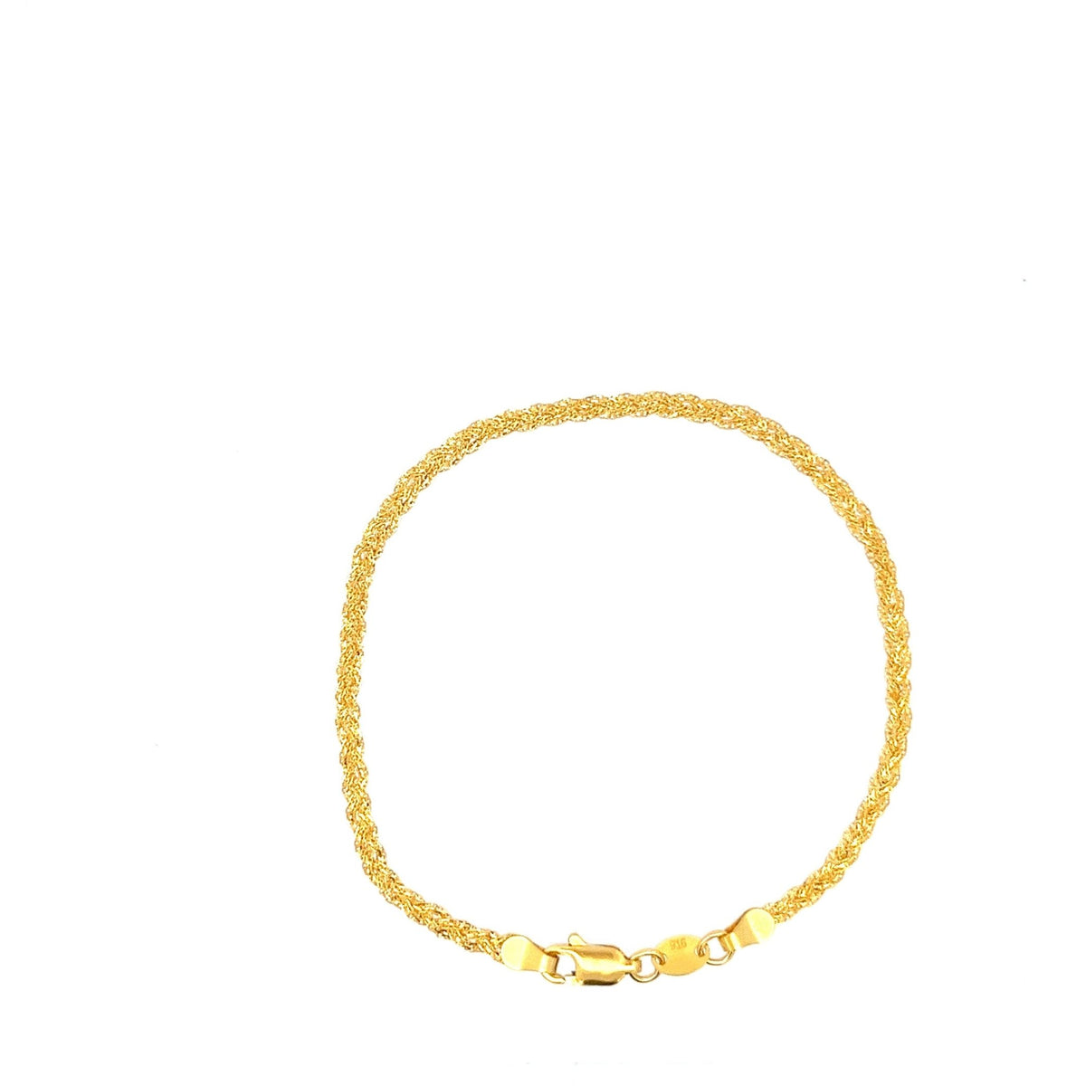 22ct Gold Textured Rope Chain Bracelet - FJewellery