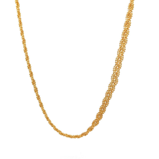 22ct Gold Textured Tubular Mesh Chain - FJewellery