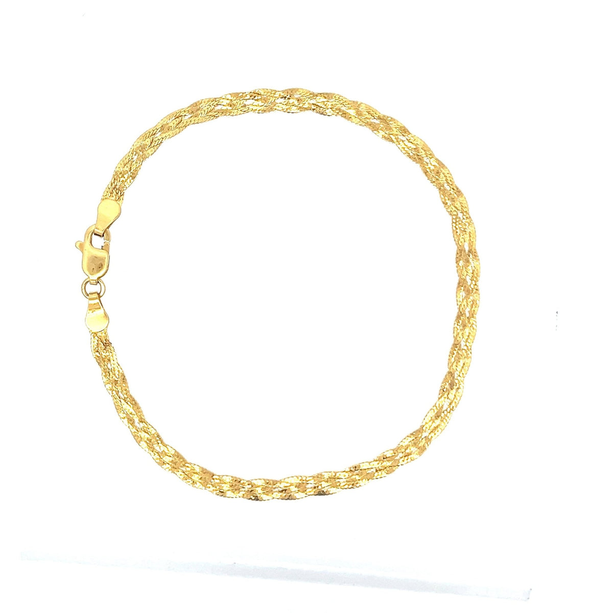 22ct Gold Textured Woven Pattern Bracelet - FJewellery