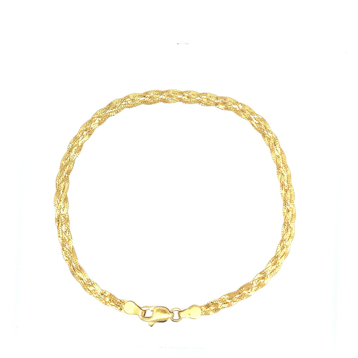 22ct Gold Textured Woven Pattern Bracelet - FJewellery