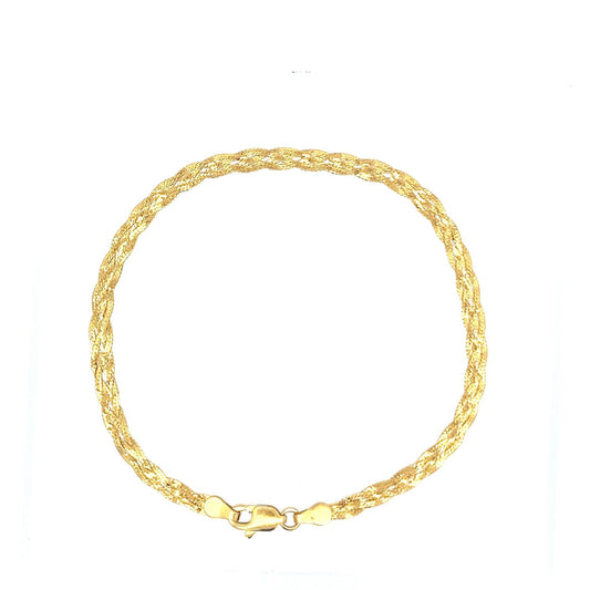 22ct Gold Textured Woven Pattern Bracelet - FJewellery