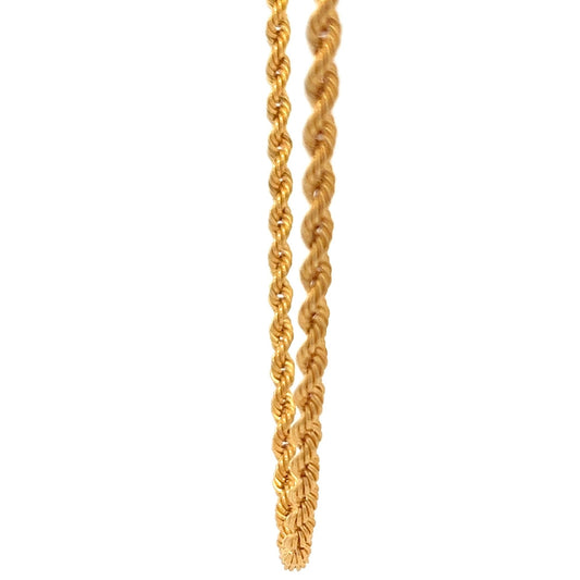 22ct Gold Twisted Rope Chain - FJewellery
