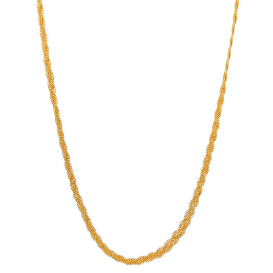 22ct Gold Twisted Rope Chain Necklace - FJewellery