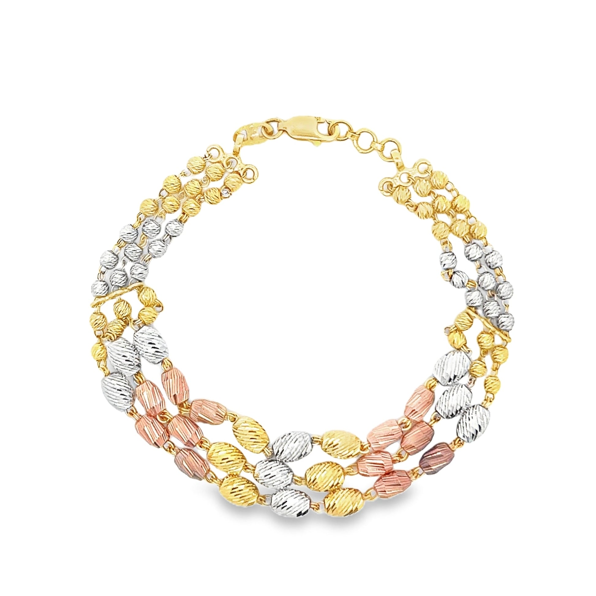 22ct multicolour gold bracelet 02023019 - FJewellery