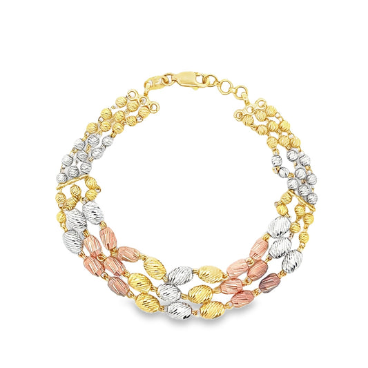 22ct multicolour gold bracelet 02023019 - FJewellery