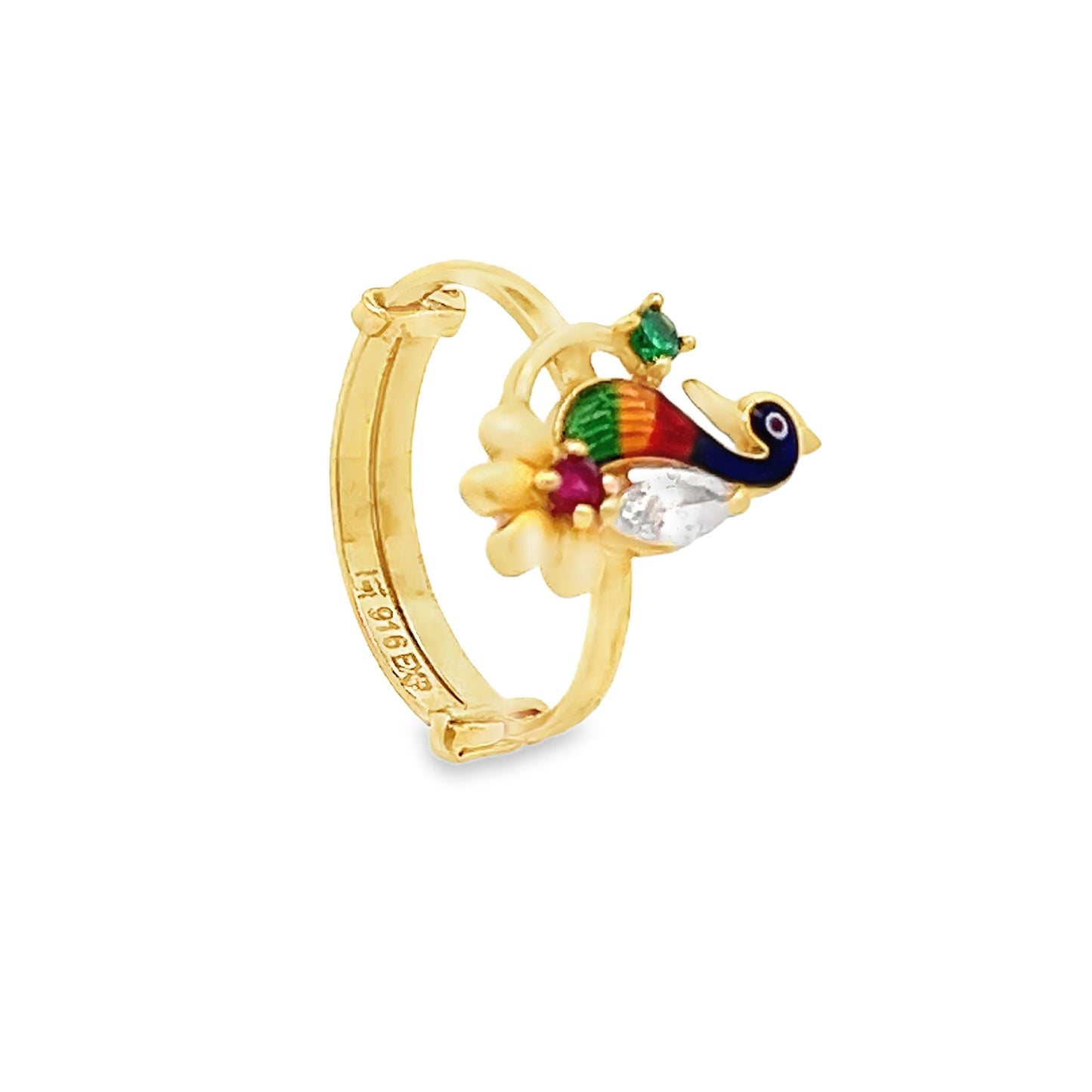 22ct Pre - owned Colorful Peacock Design Ring FCP05000450 - 4 - FJewellery