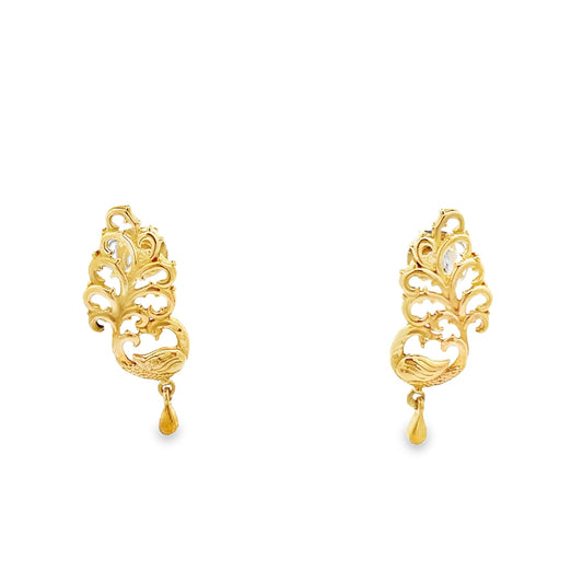 22ct Pre-owned Gold Leaf Earrings FCP05000432-5 - FJewellery