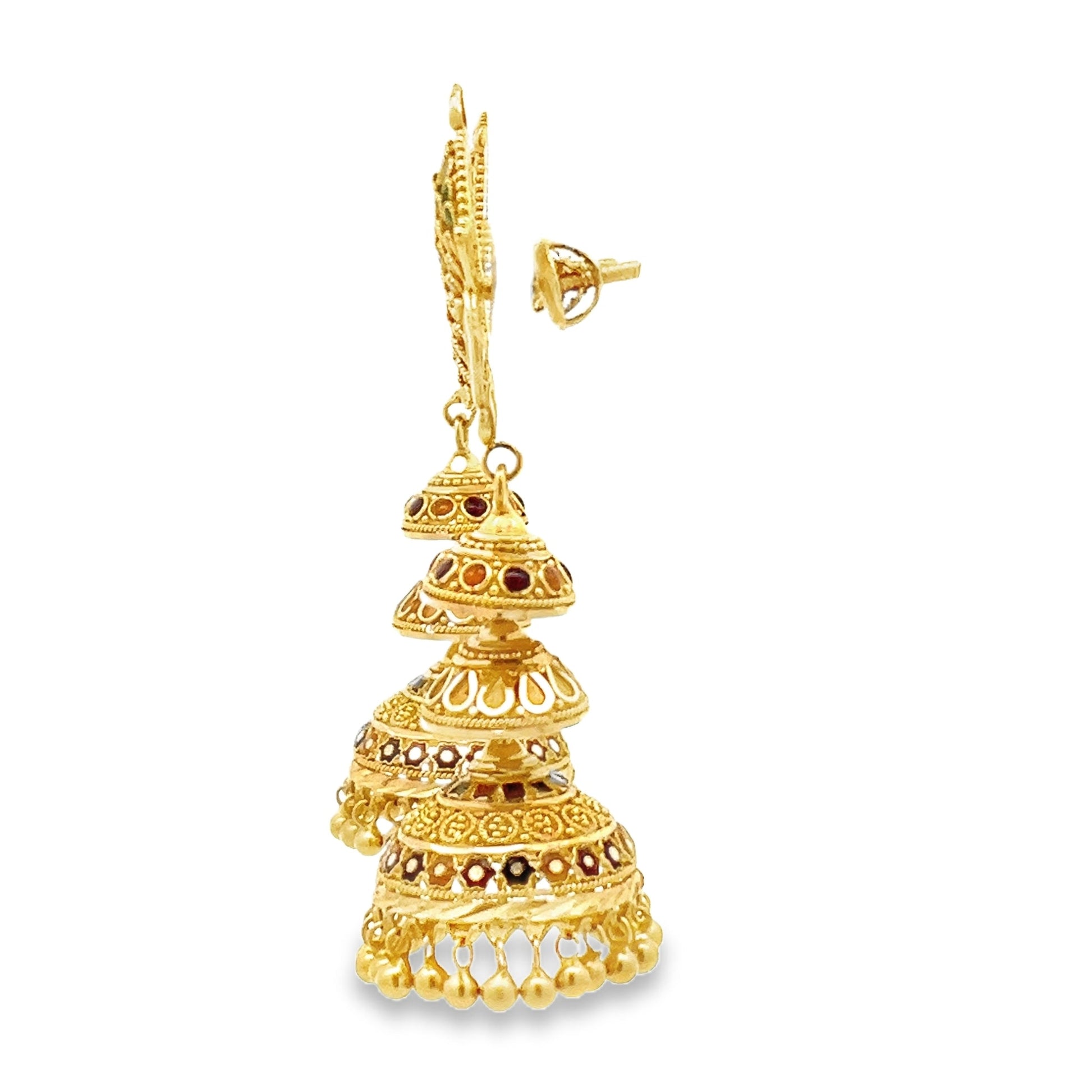 22ct Pre-owned Peacock Design Gold Earrings FCP05000432-2 - FJewellery