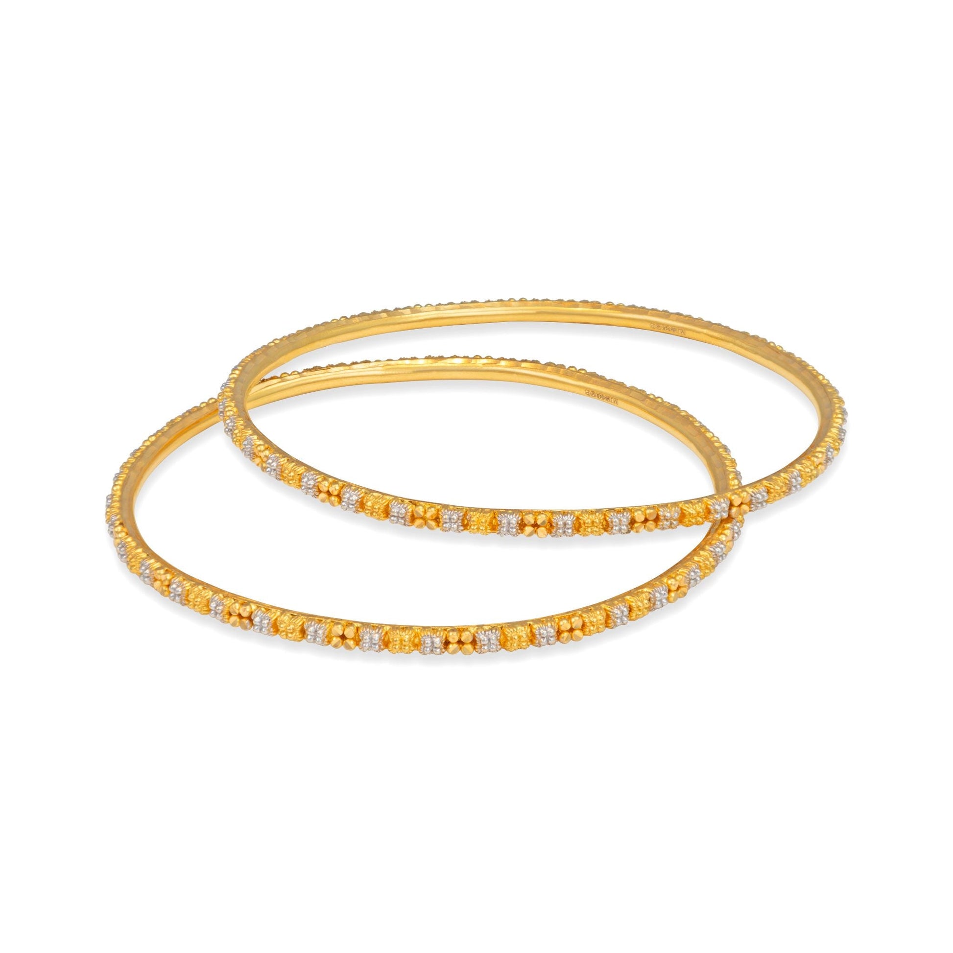 22ct pre - owned yellow & white gold bangles 02029565 - FJewellery