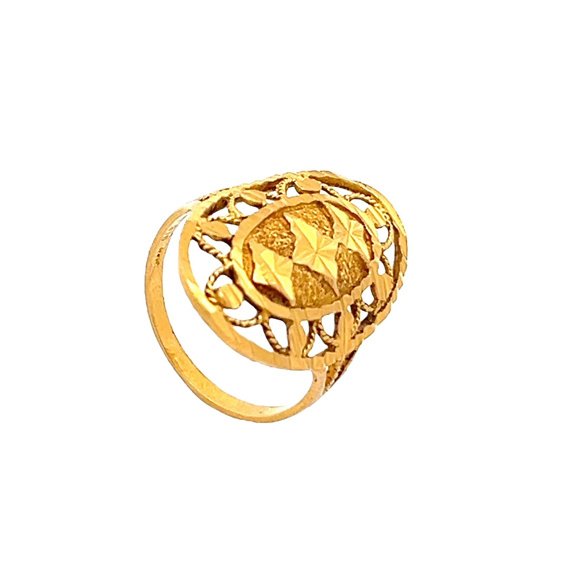 22ct Vintage Gold Filigree Ring FCA11000513-4 - FJewellery