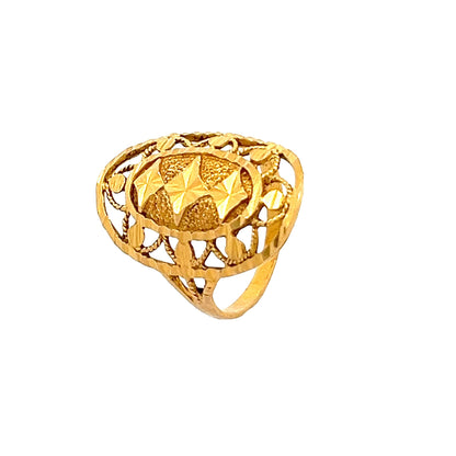 22ct Vintage Gold Filigree Ring FCA11000513-4 - FJewellery