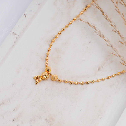 22ct Yellow Gold Bead Chain Necklace BF1224 - NKS17 - NK - FJewellery