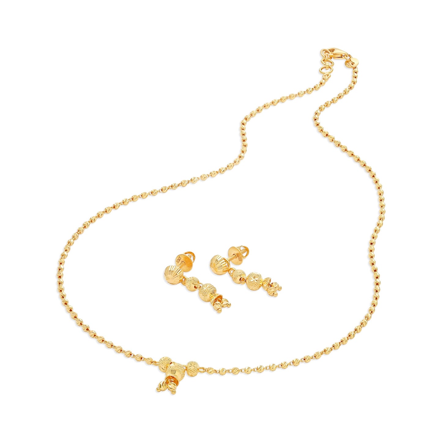 22ct Yellow Gold Bead Chain Necklace BF1224 - NKS17 - NK - FJewellery