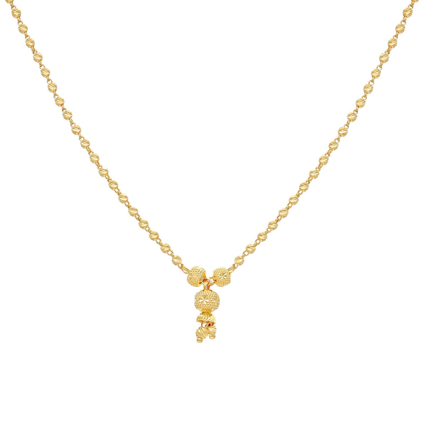 22ct Yellow Gold Bead Chain Necklace BF1224 - NKS17 - NK - FJewellery