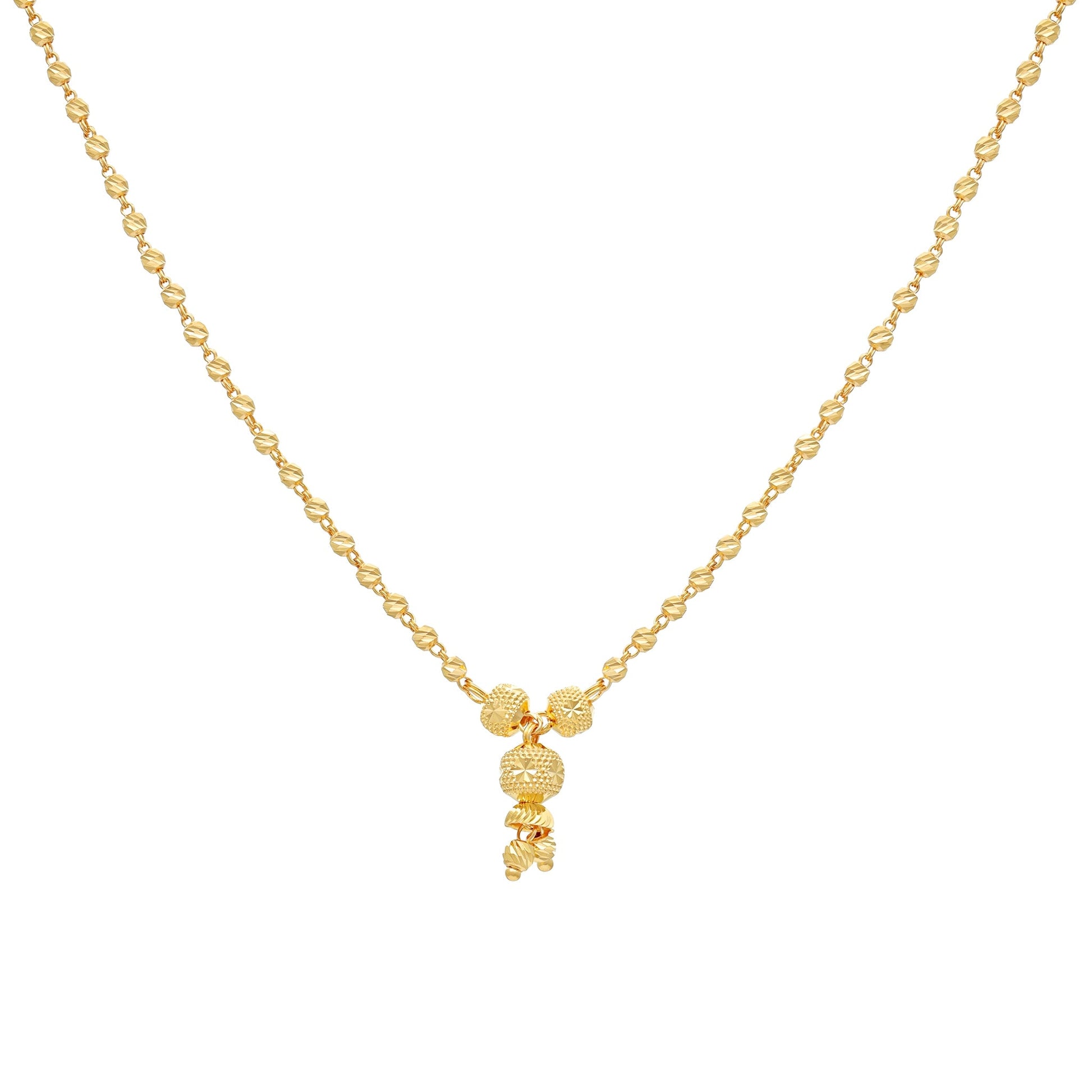 22ct Yellow Gold Bead Chain Necklace BF1224 - NKS17 - NK - FJewellery