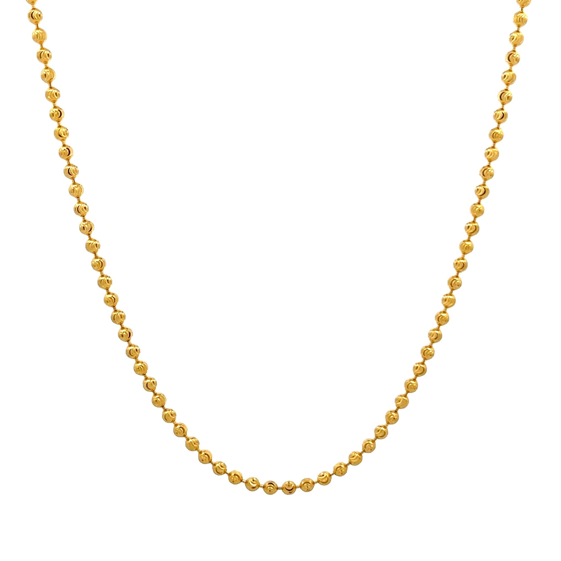 22ct Yellow Gold Bead Chain PZ325 - CN3 - FJewellery