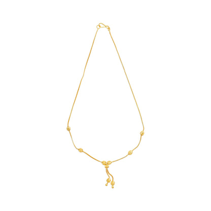 22ct Yellow Gold Bead Detailed Snake Chain Necklace BF1224-NK16 - FJewellery