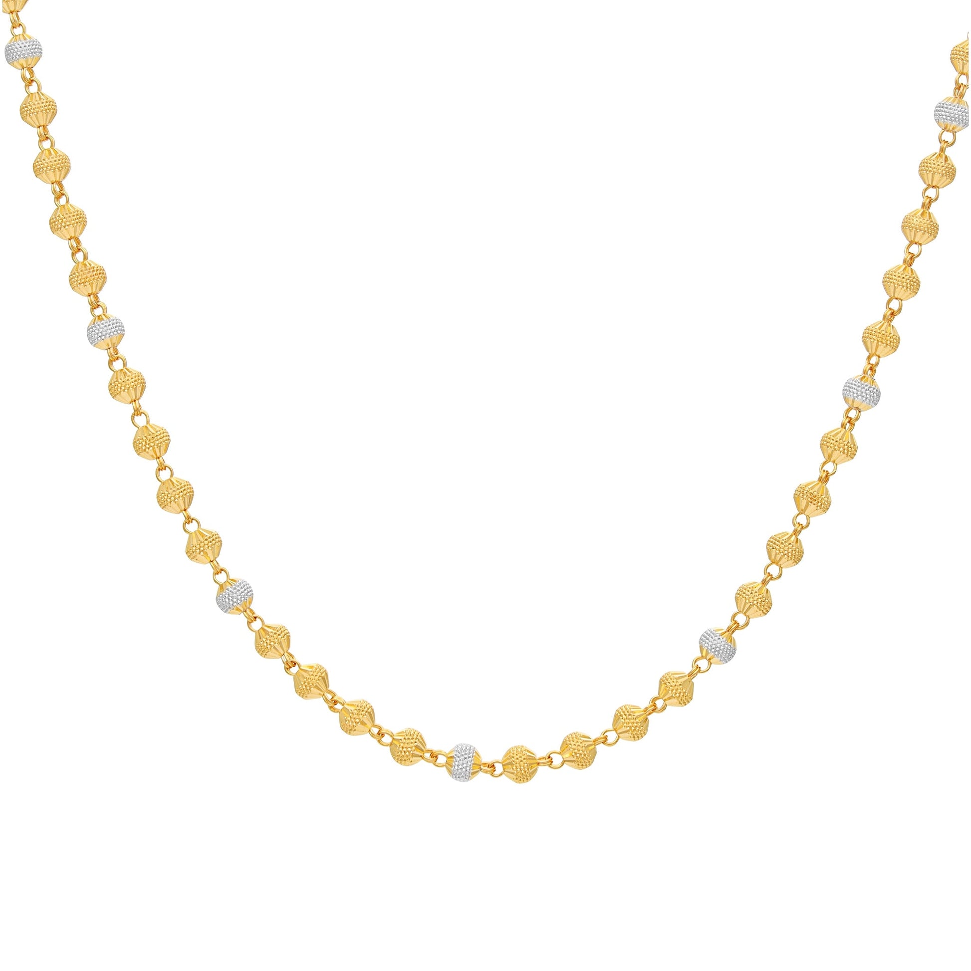 22ct Yellow Gold Bead Style Necklace BF1224-NK28 - FJewellery
