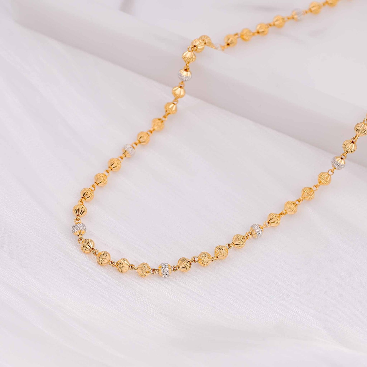 22ct Yellow Gold Bead Style Necklace BF1224-NK28 - FJewellery
