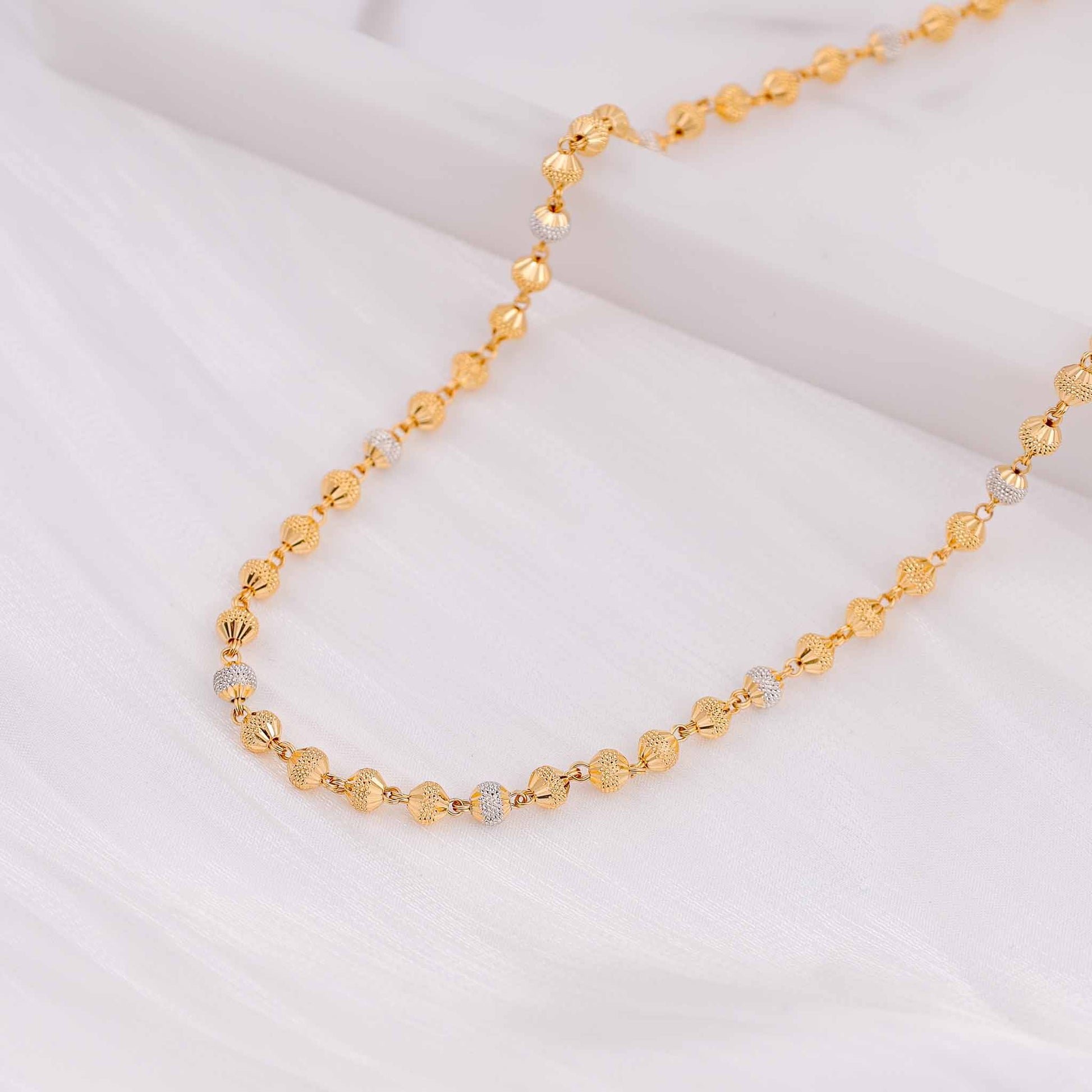 22ct Yellow Gold Bead Style Necklace BF1224-NK28 - FJewellery