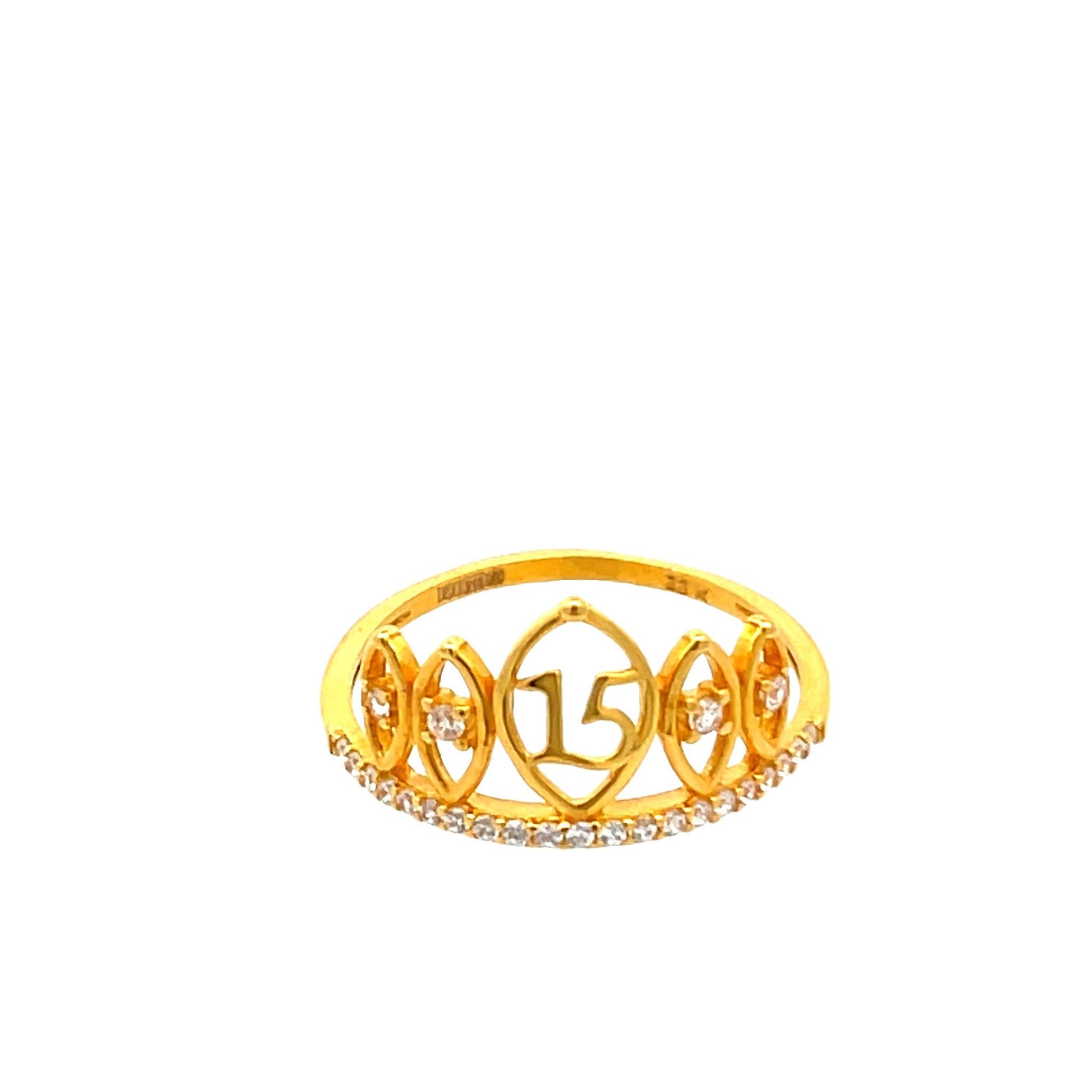 22ct Yellow Gold Celebration Ring with Stones PZ325 - RN58 - FJewellery